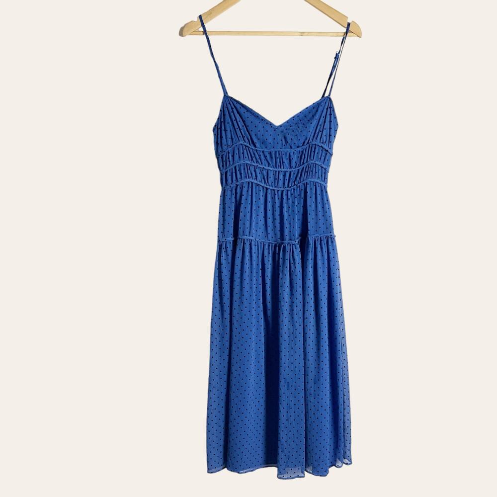 La Maison Talulah Sorrento Blue Polka Dot Print Sweetheart Midi Dress Size S - Picture 4 of 14